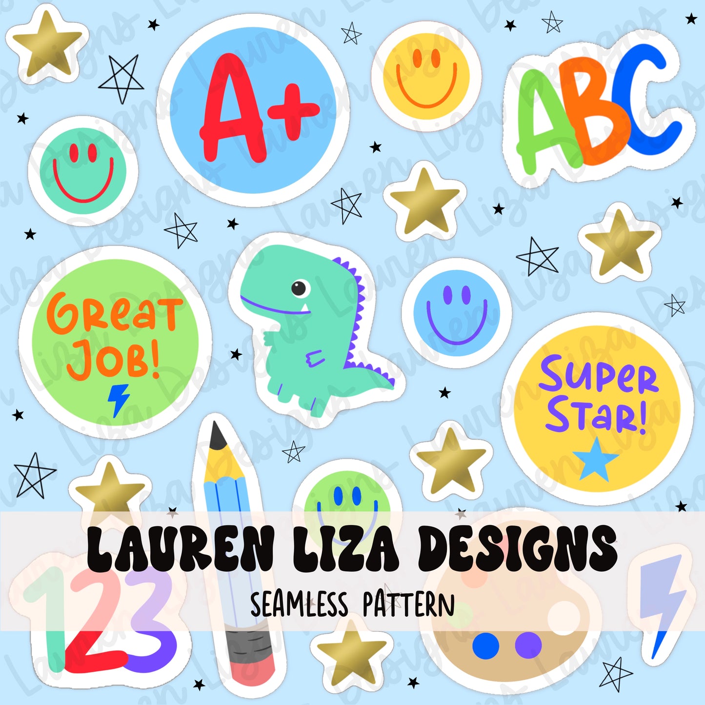 Back to School Sticker Sheet for Boys