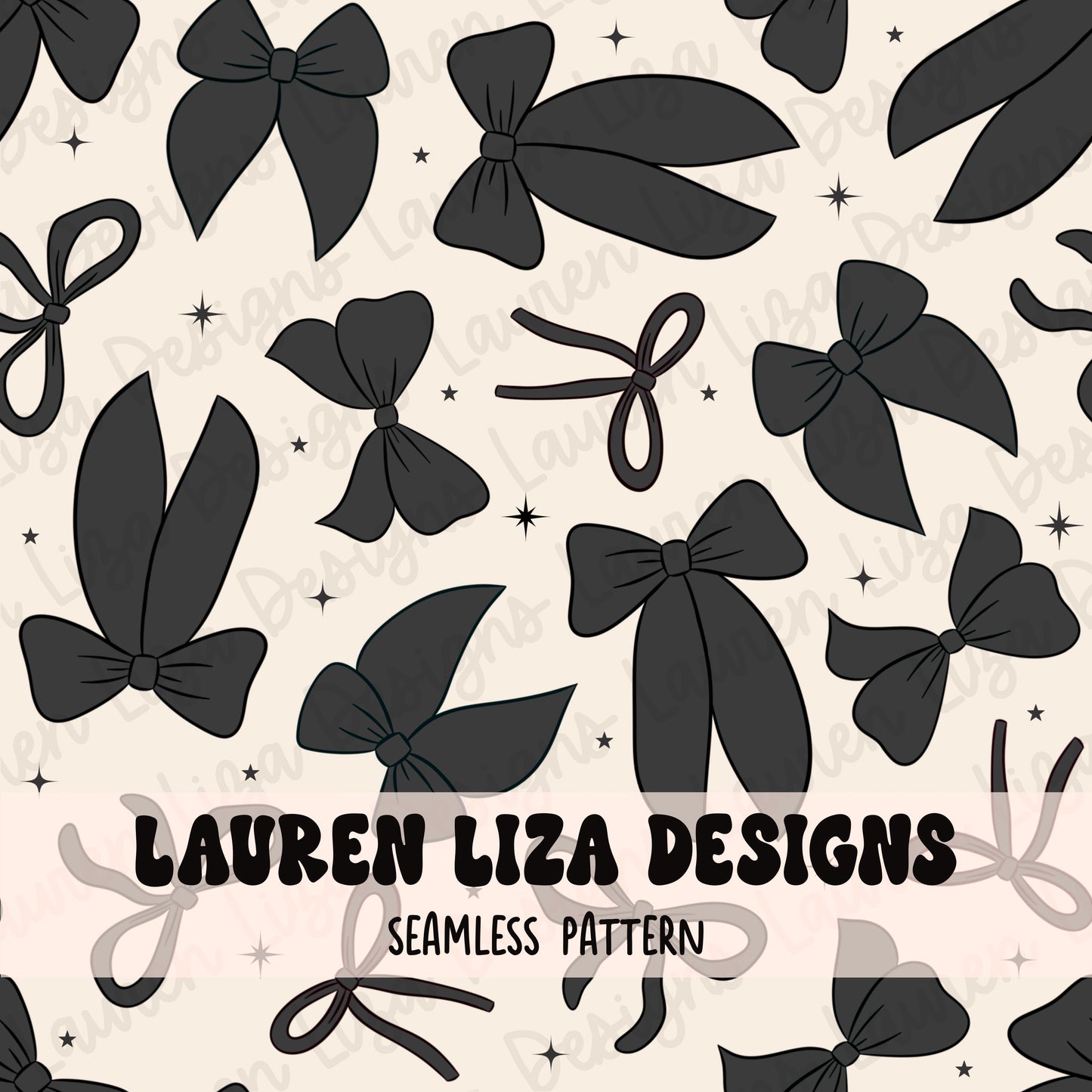 Black Bows on Neutral Background