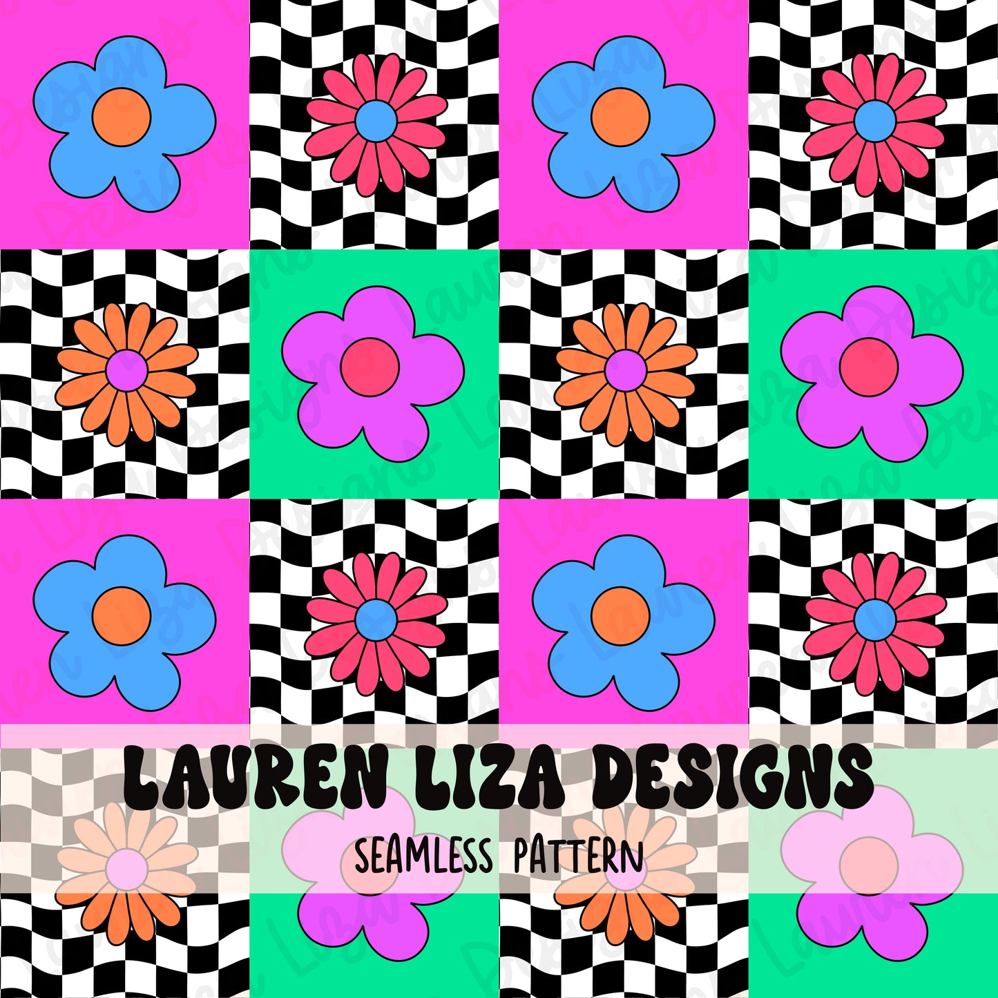 Retro Daisy Checkers