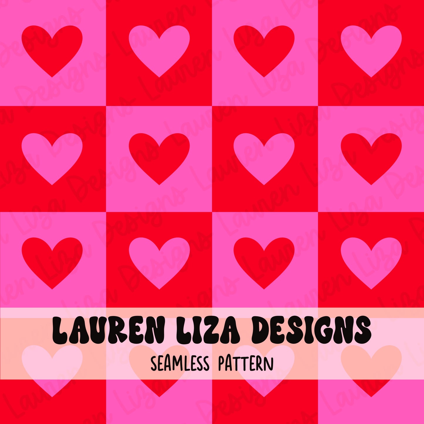 Valentines Heart Checkers - Red and Pink