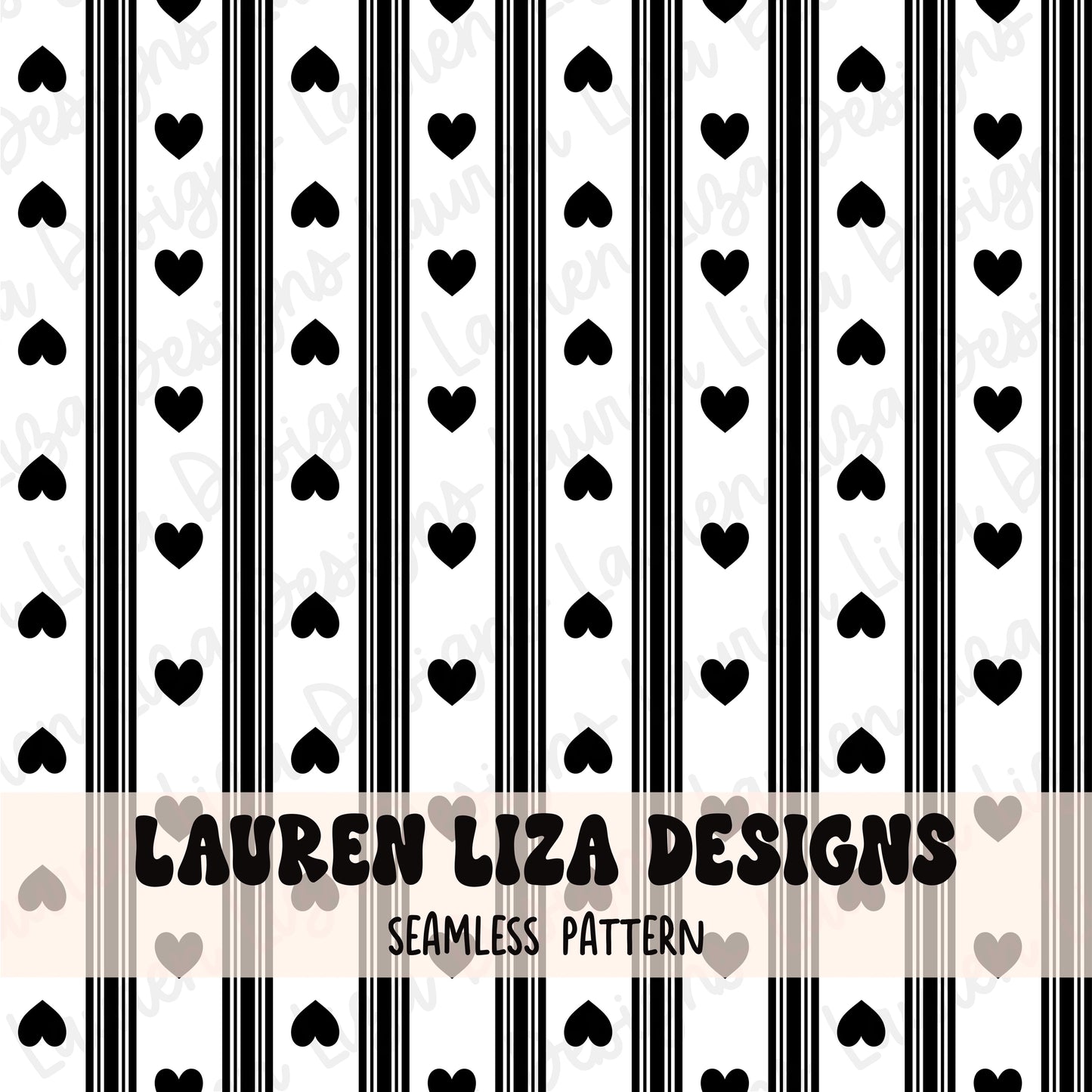 Heart Stripes - Black and White