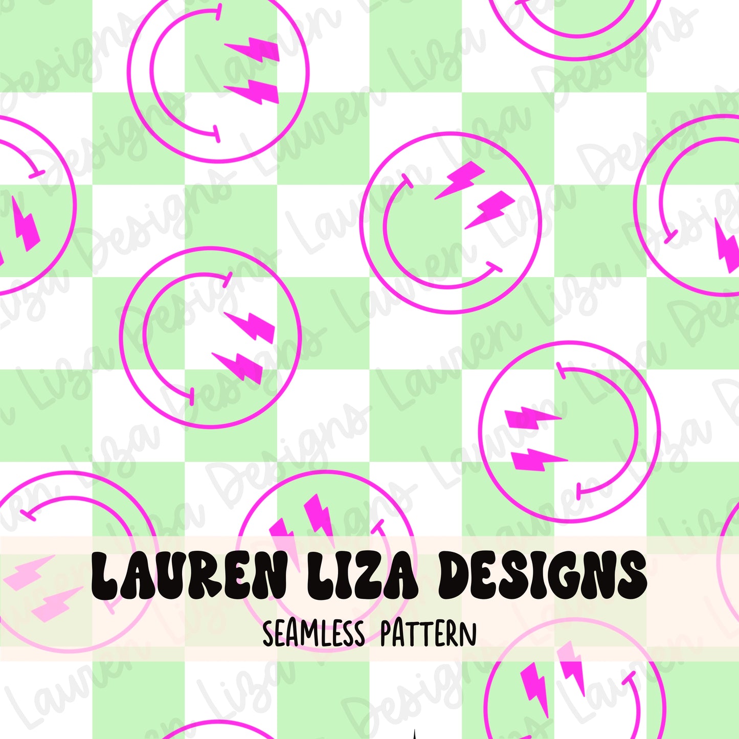 Smiley Checks - Magenta and Green