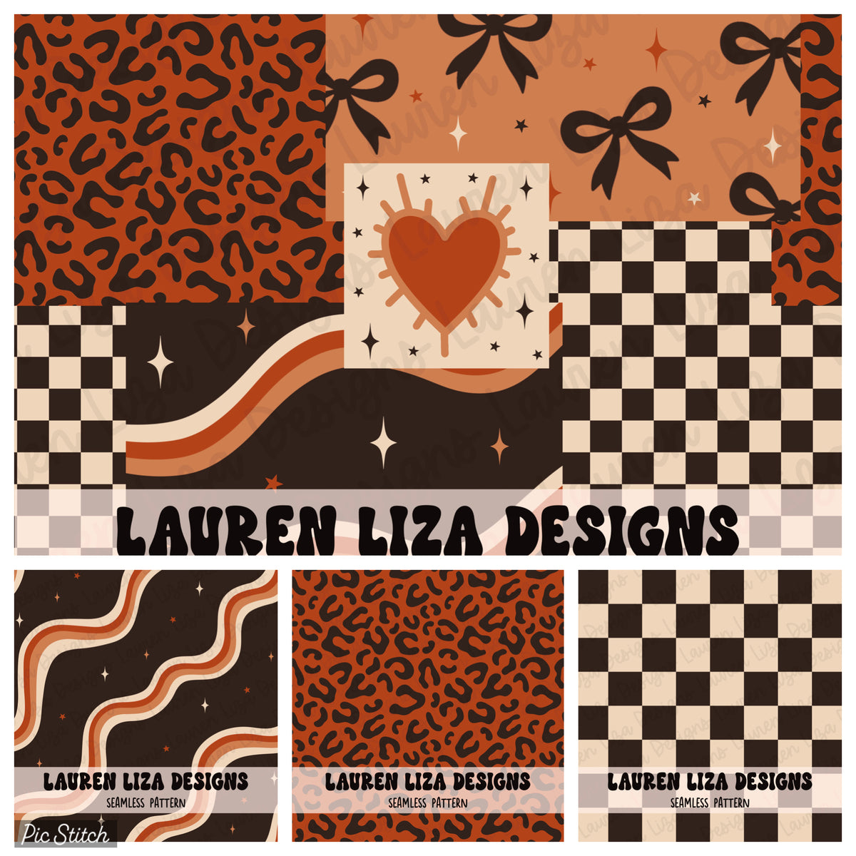 BUNDLE - Autumn Patchwork with Heart and 3 Coordinates