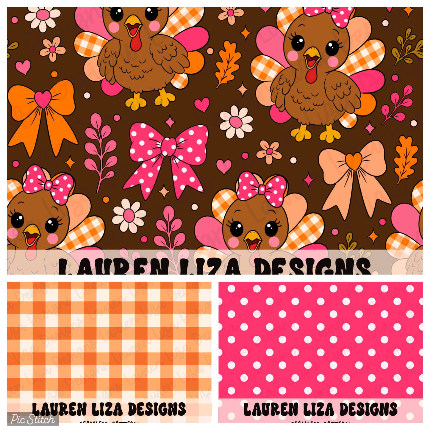 BUNDLE - Thanksgiving Girl Turkey and 2 Coordinates