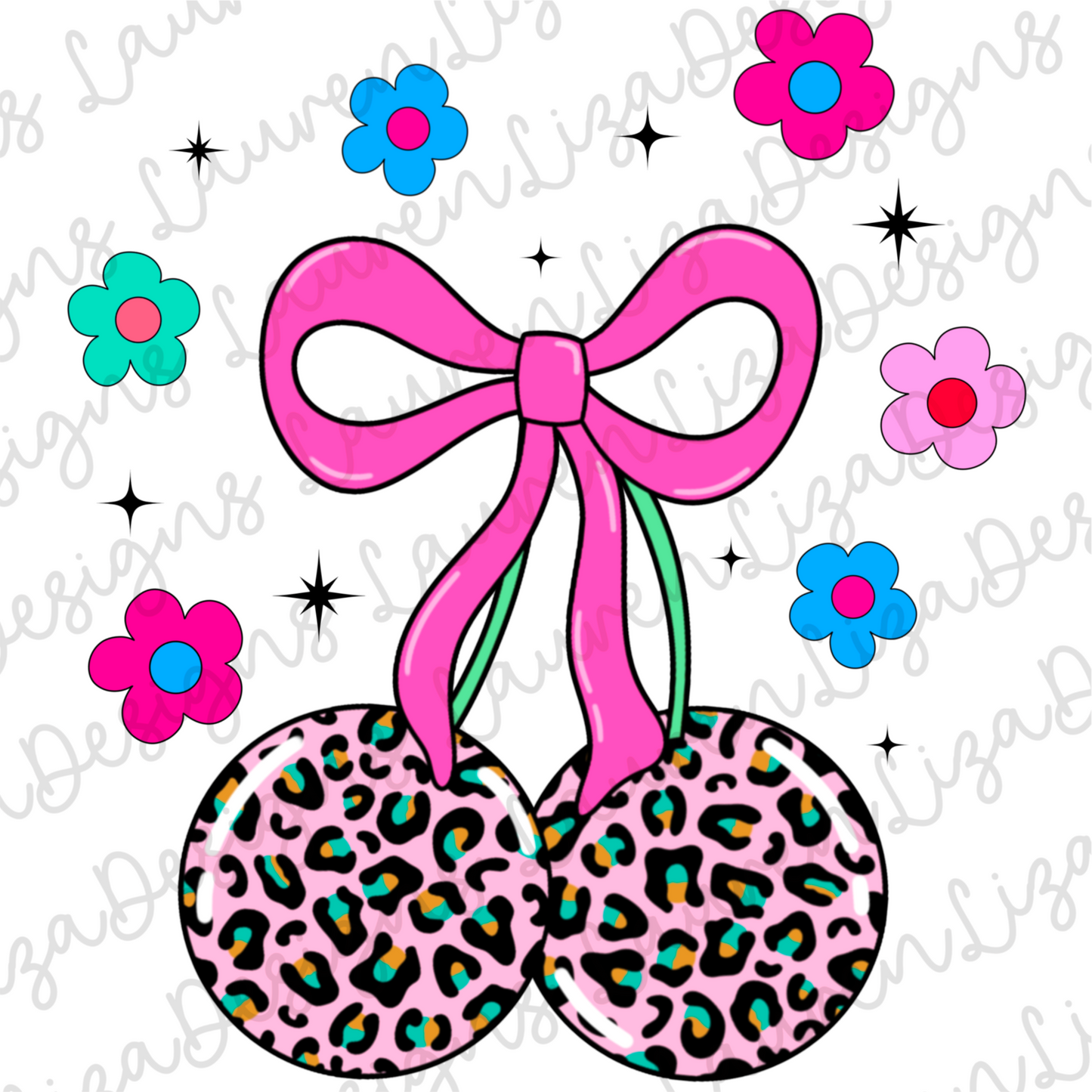 Leopard Print Cherries PNG