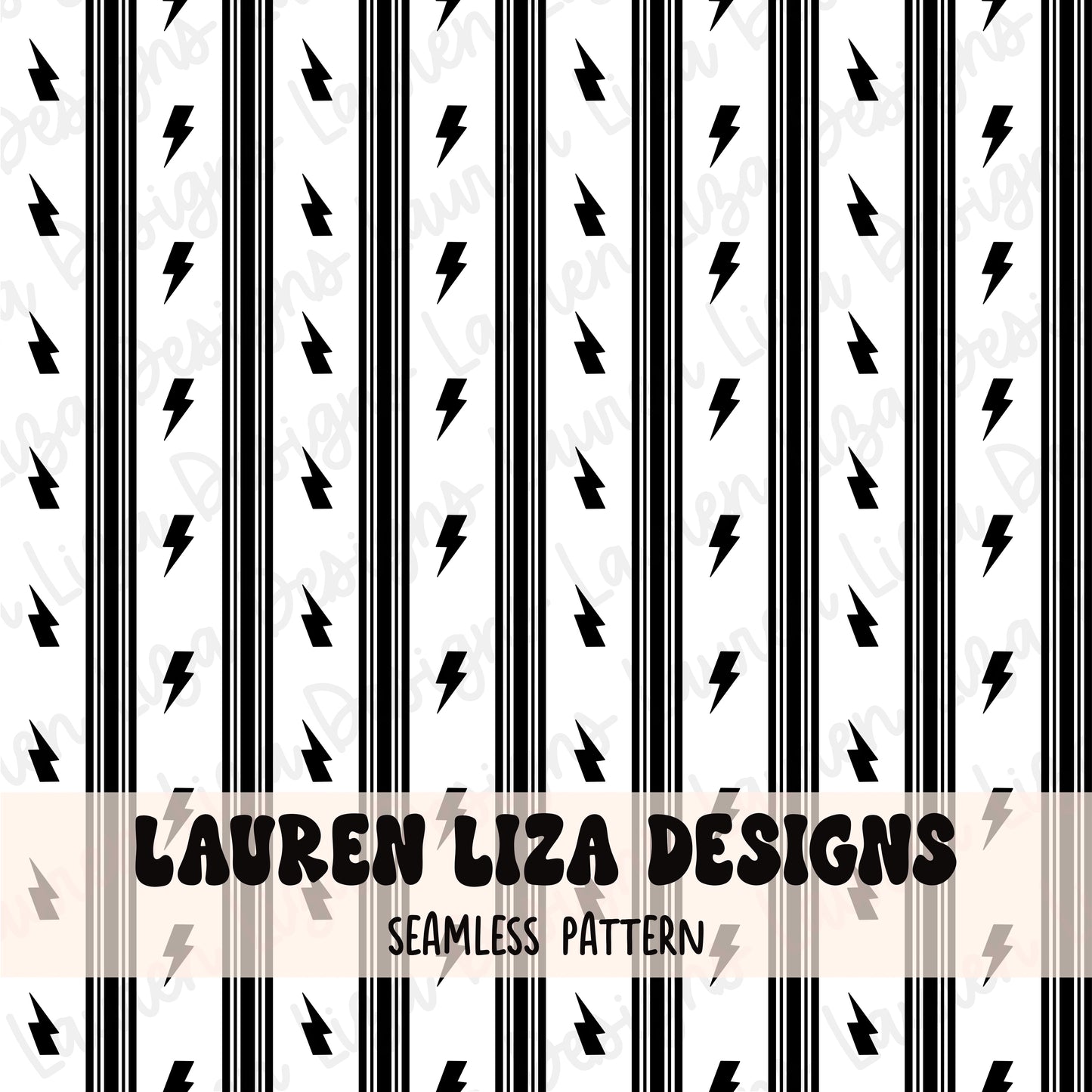 Lightning Stripes - Black and White