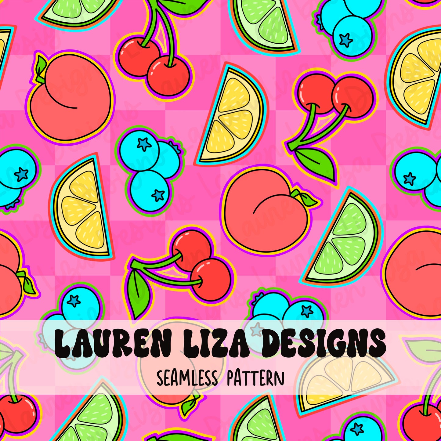 Retro Neon Fruit