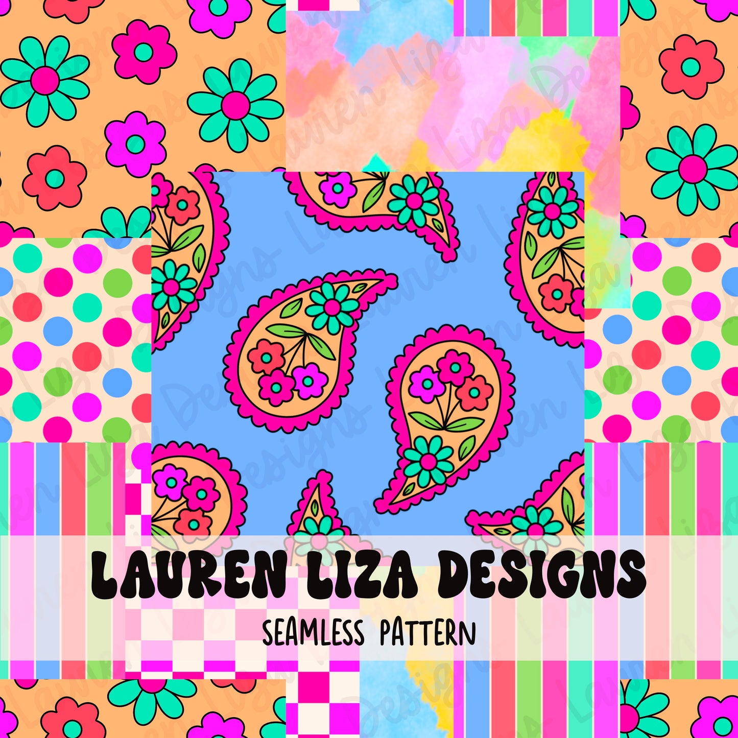 LIMITED - Neon Paisley Patchwork