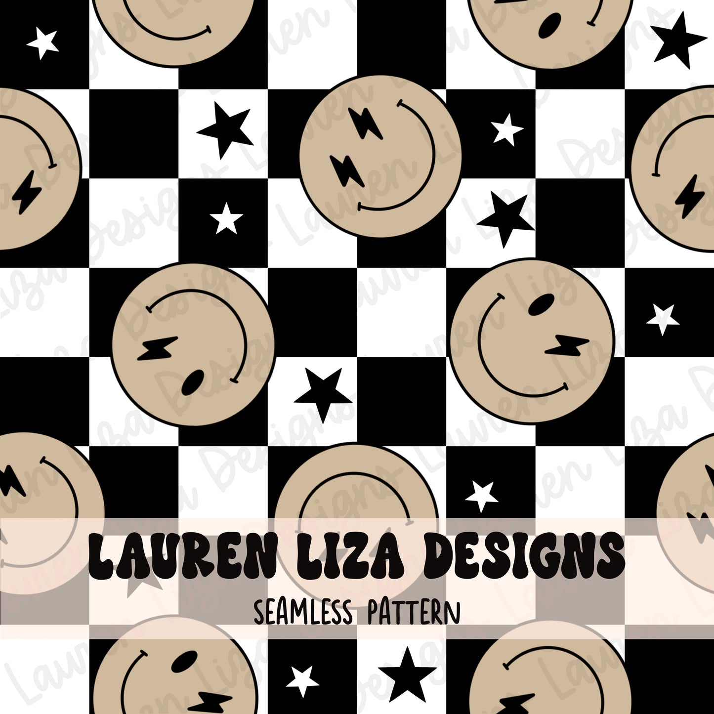 Neutral Smiley Faces and Stars on Checkers