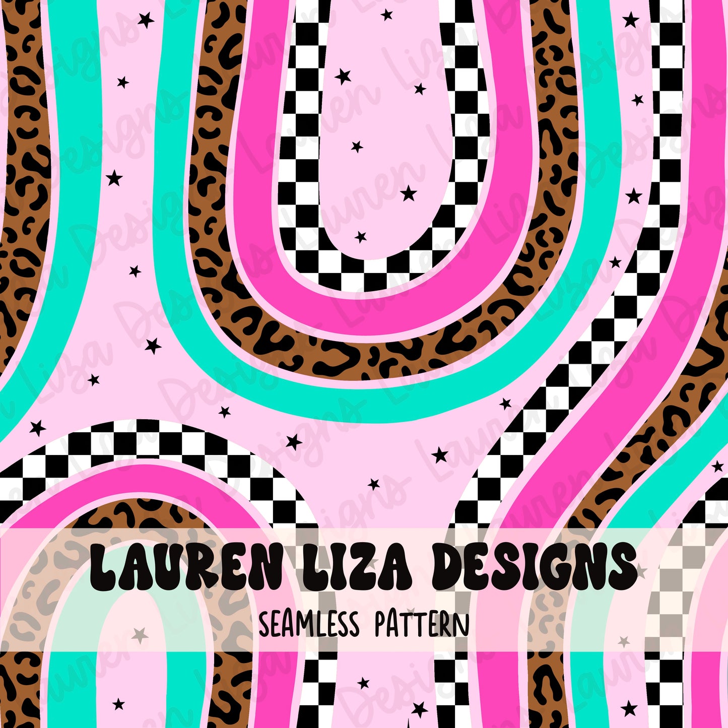 Pink and Aqua Retro Stripes