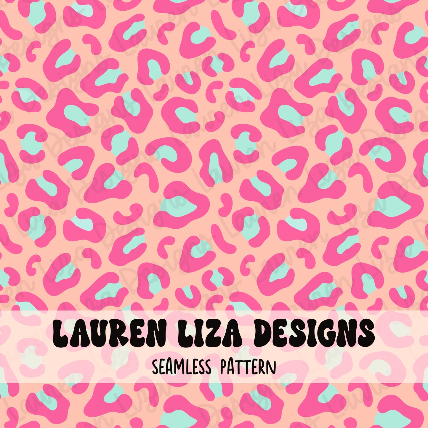 Pink and Blue Leopard