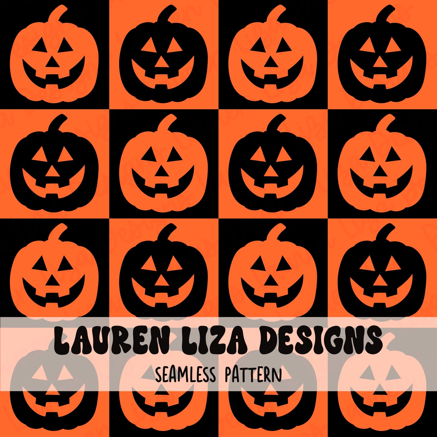 Pumpkin Checkers, Orange and Black