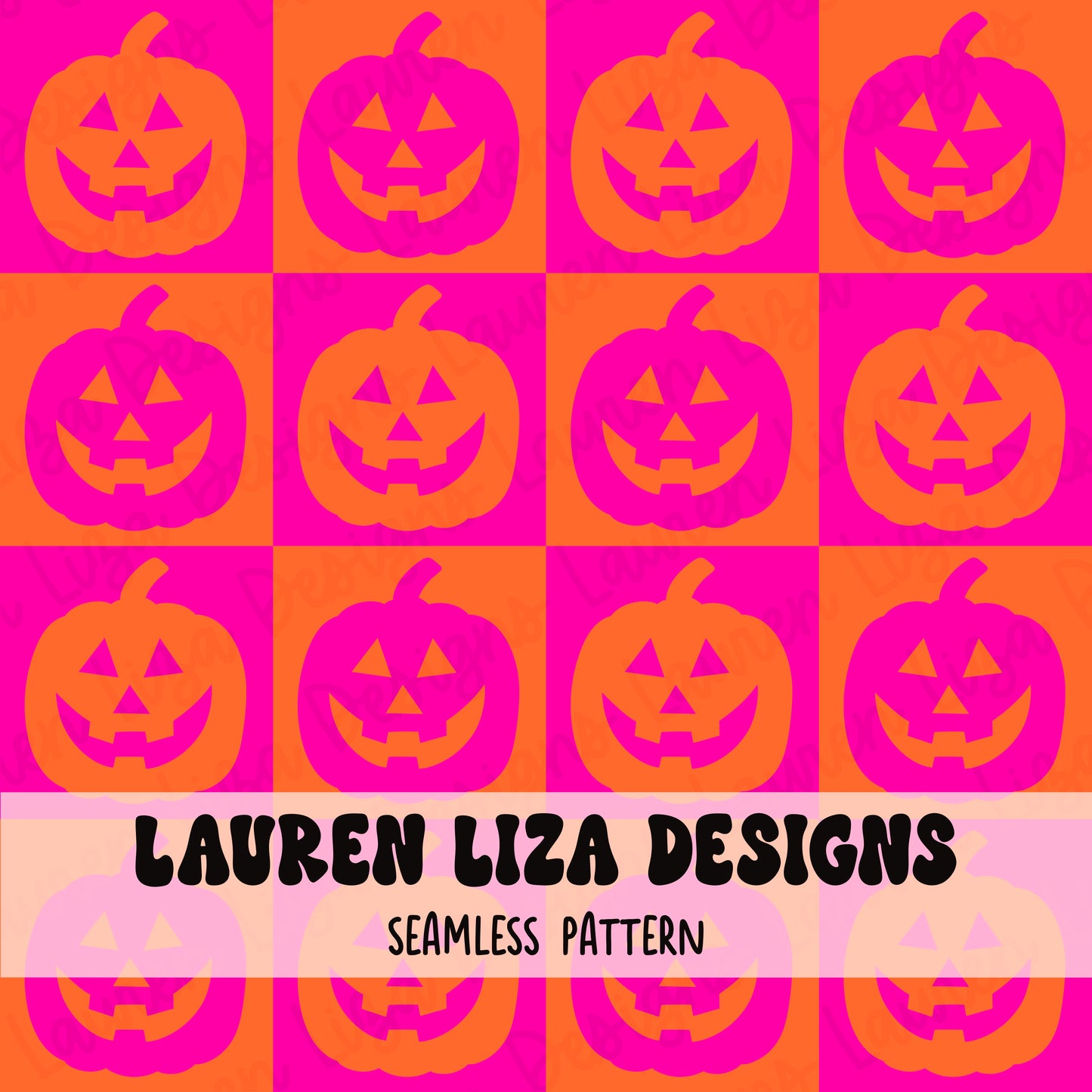 Pumpkin Checkers, Pink and Orange