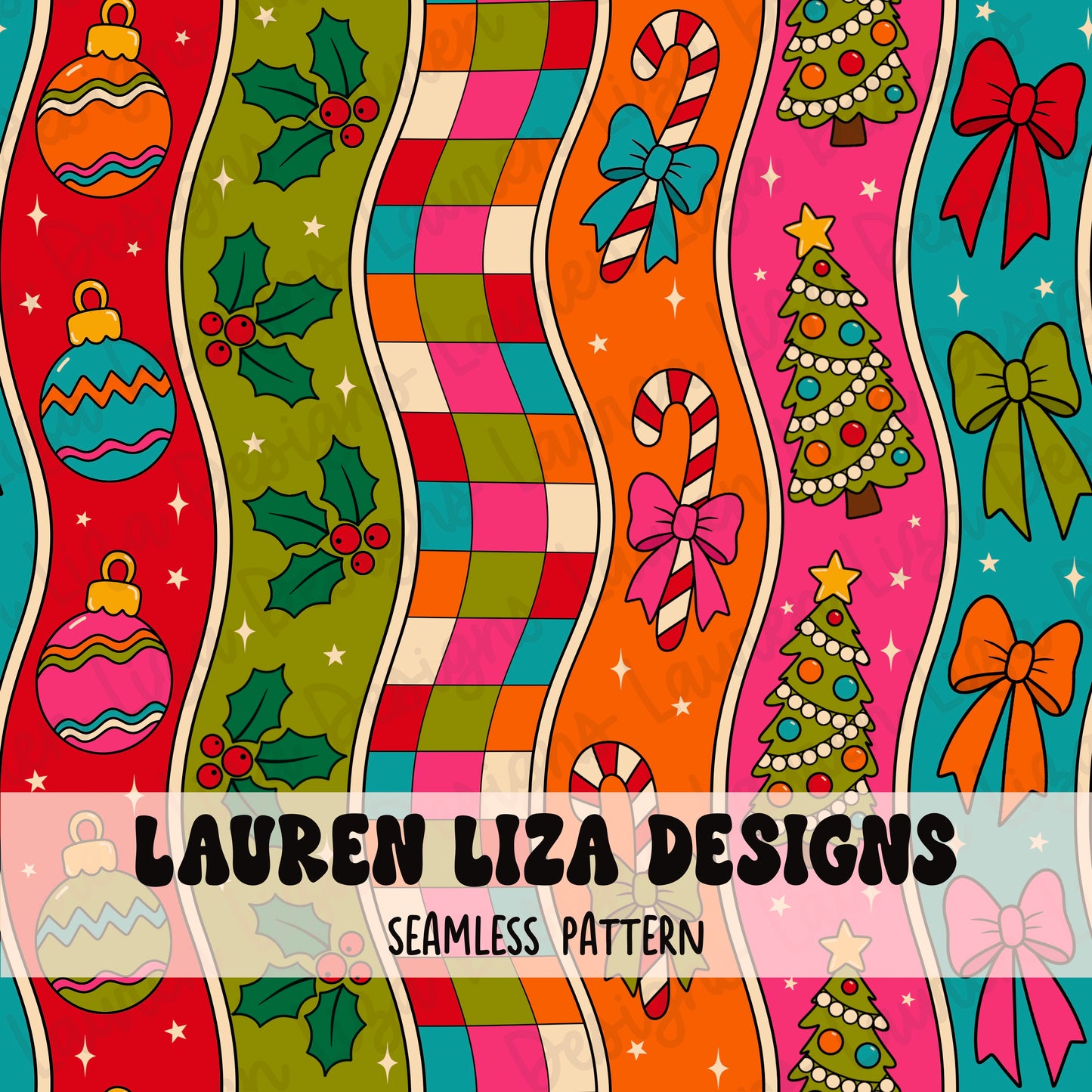 Bright Retro Christmas Stripes