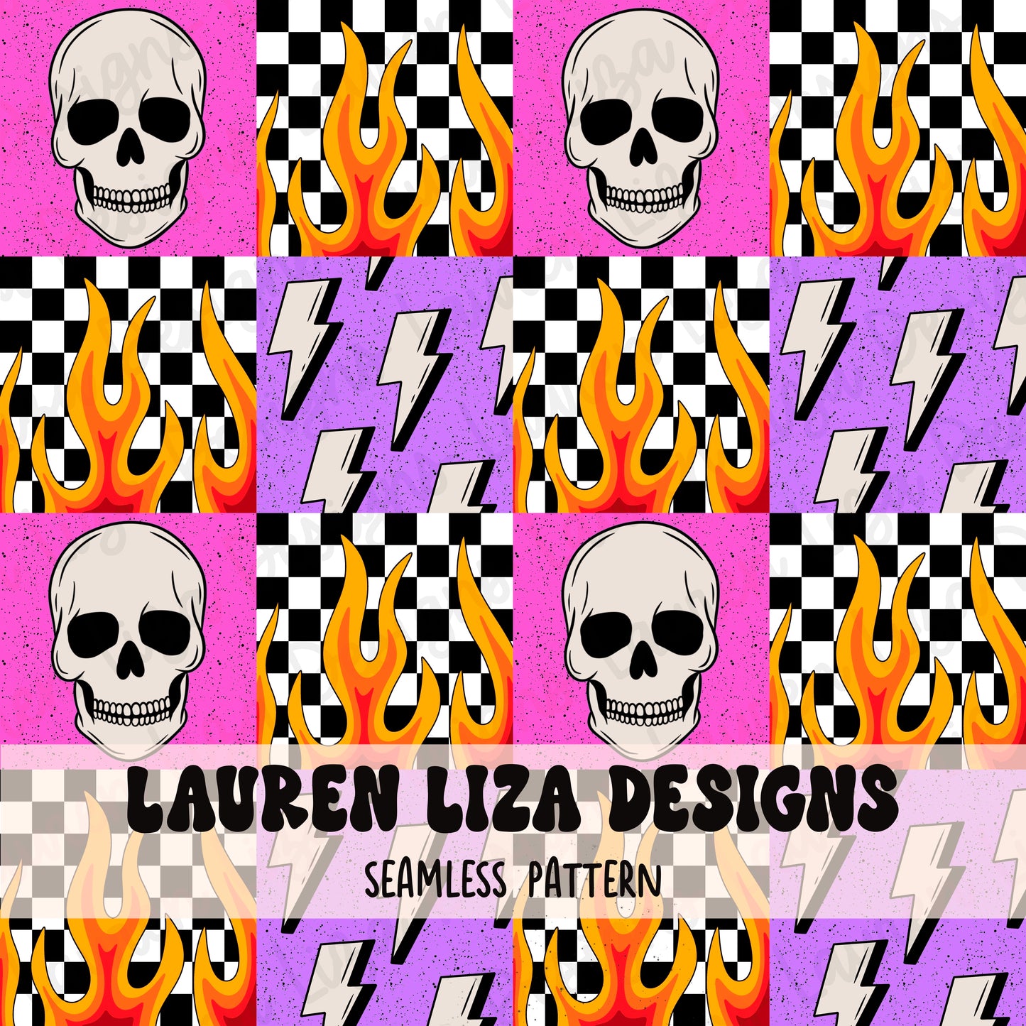 LIMITED - Skulls Checkers for GIrls