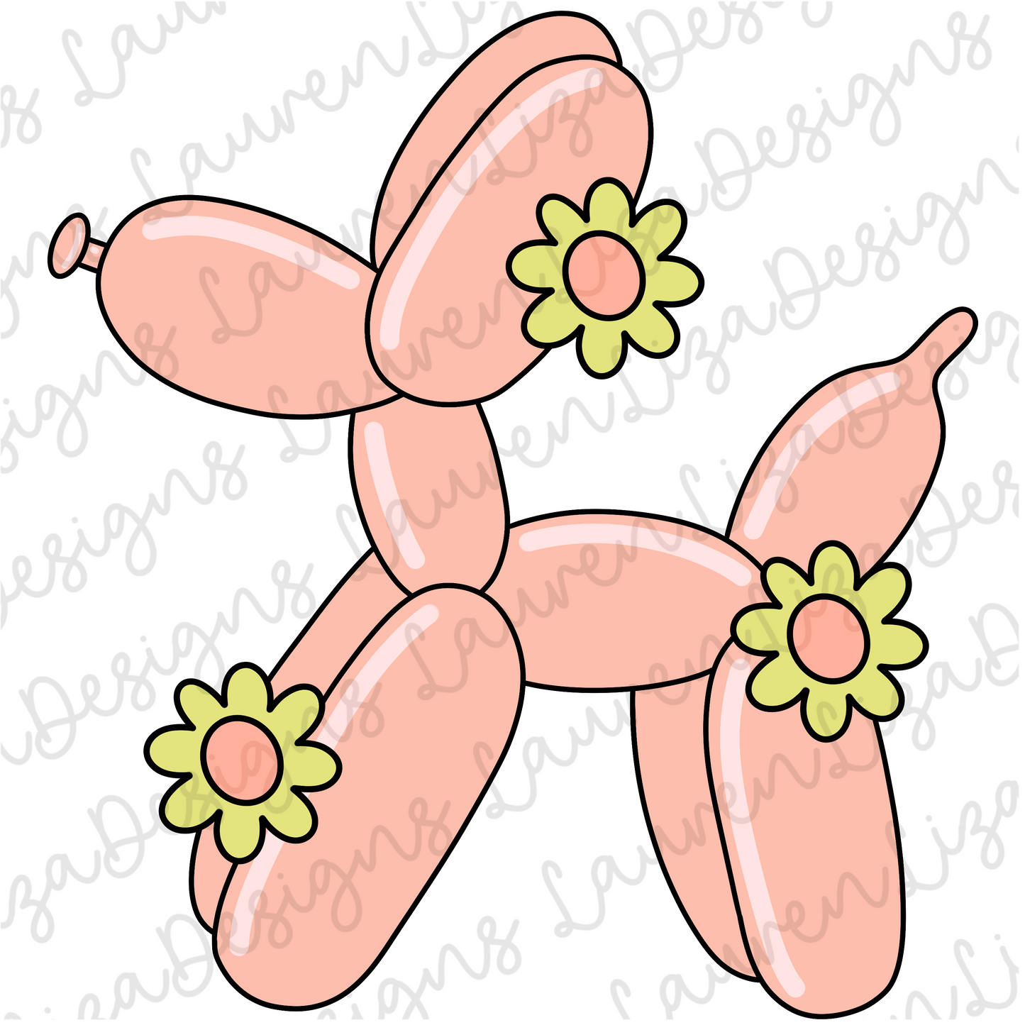 Spring Balloon Dog - Orange - PNG
