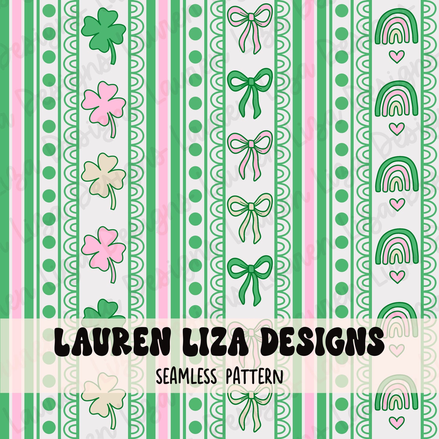 St Patricks Day Stripes - Green and Pink
