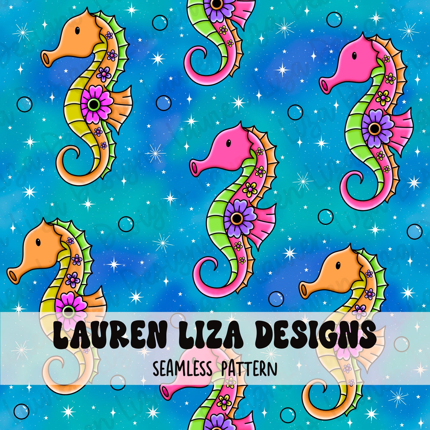 SEMI LIMITED - Tattoo Style Seahorses