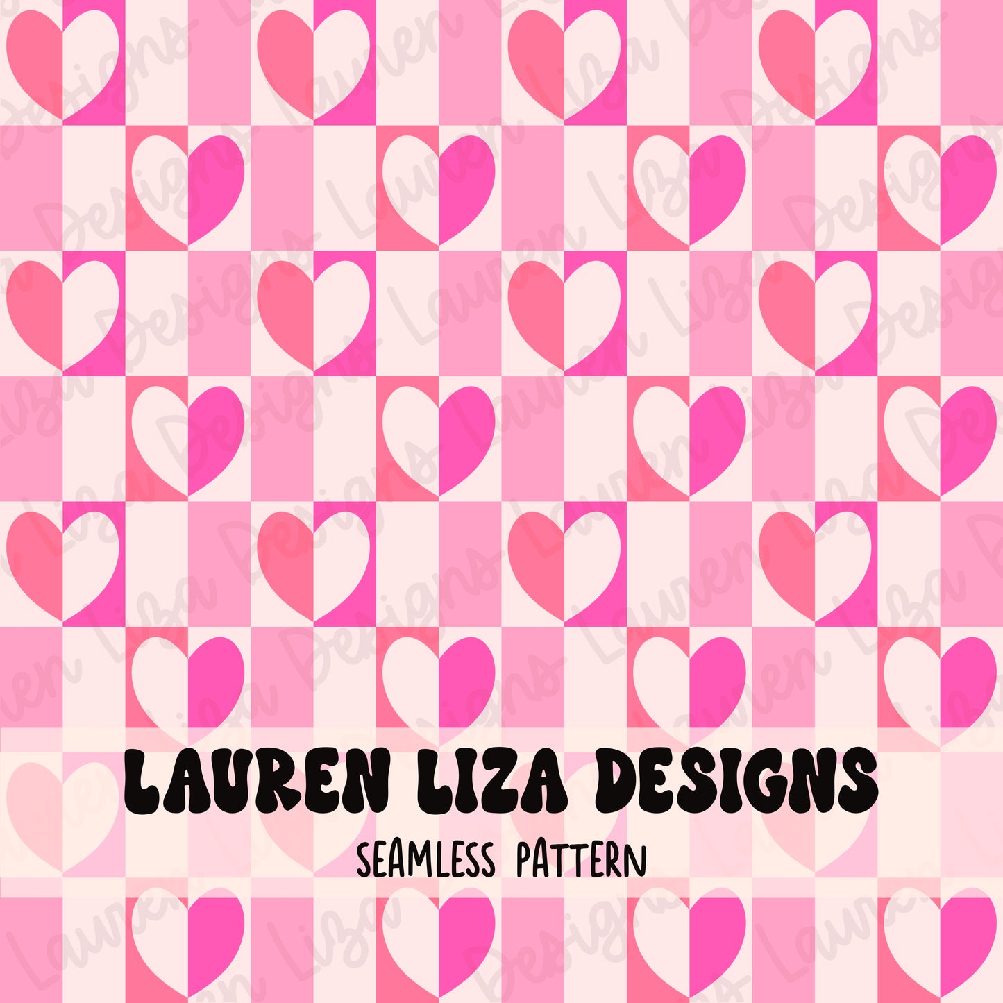 Valentines Day Heart Checkers - Bright