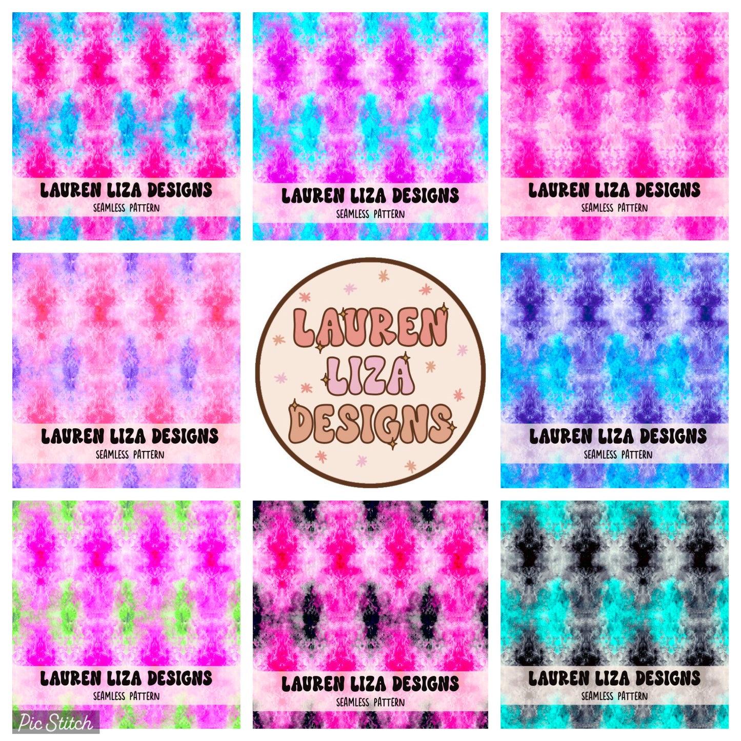 Watercolor Tie Dye Bundle - all 8 files