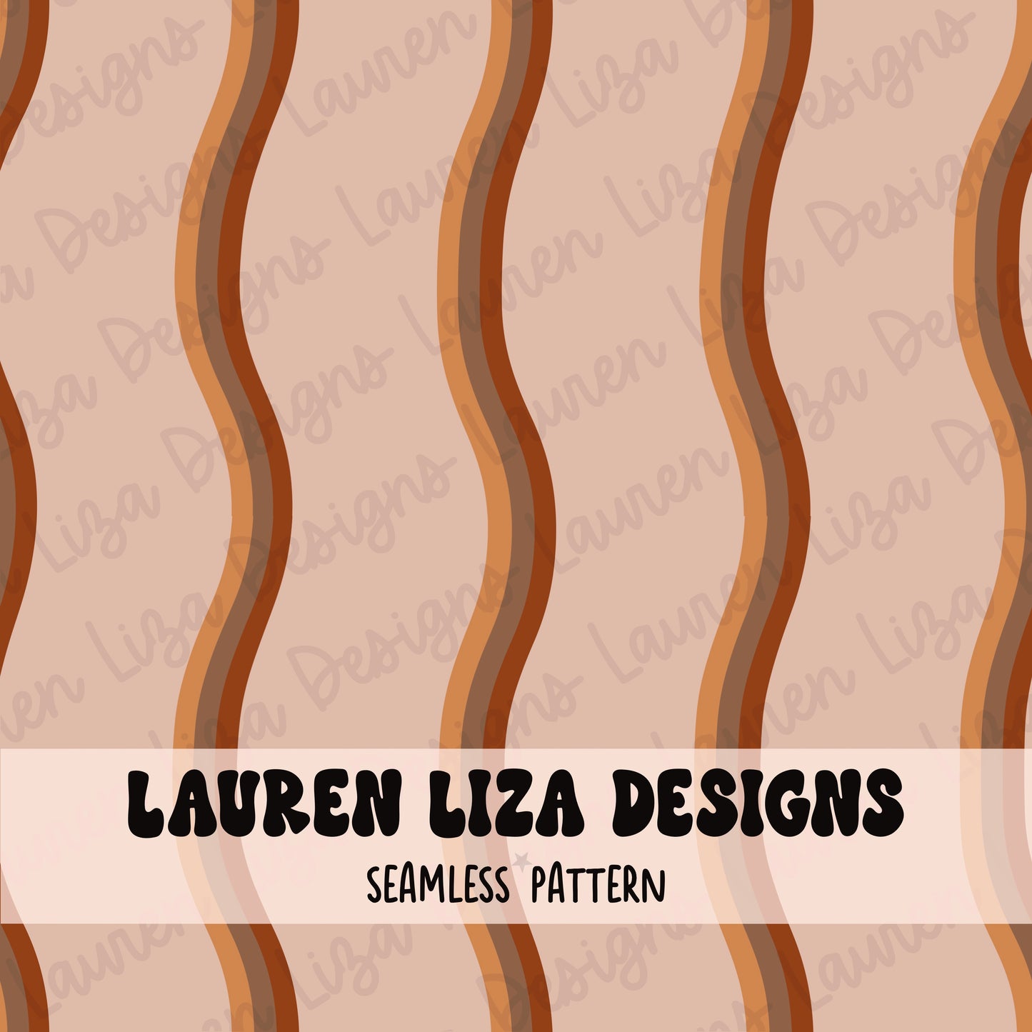 Wavy Brown Stripes (Coordinates with Bats on Wavy Stripes)