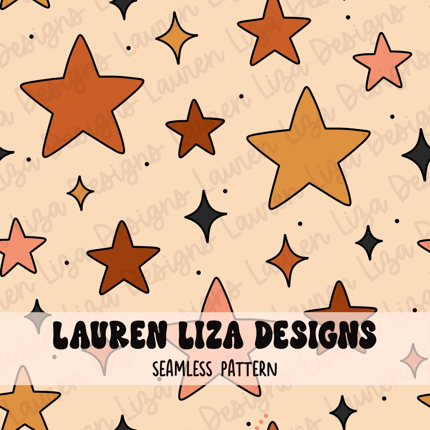 Halloween Stars (Coordinates with Wavy Halloween Checkers)