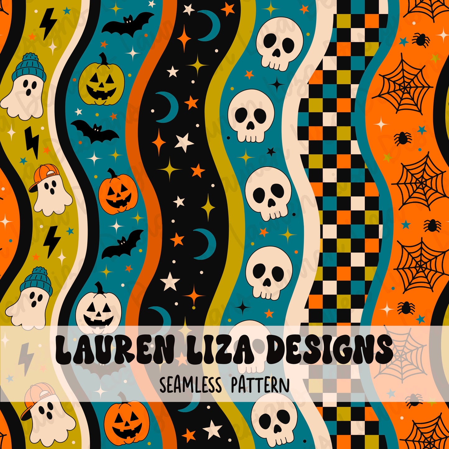 Retro Halloween Wavy Stripes for Boys