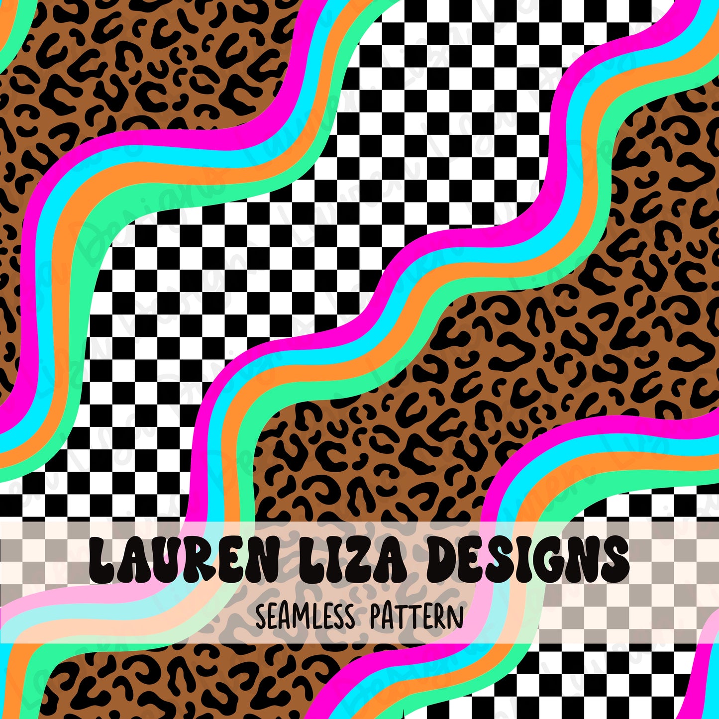 Retro Leopard Checkers