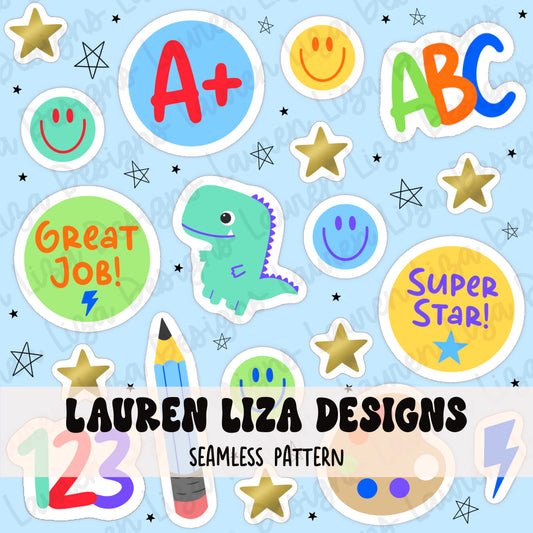 Back to School Sticker Sheet for Boys