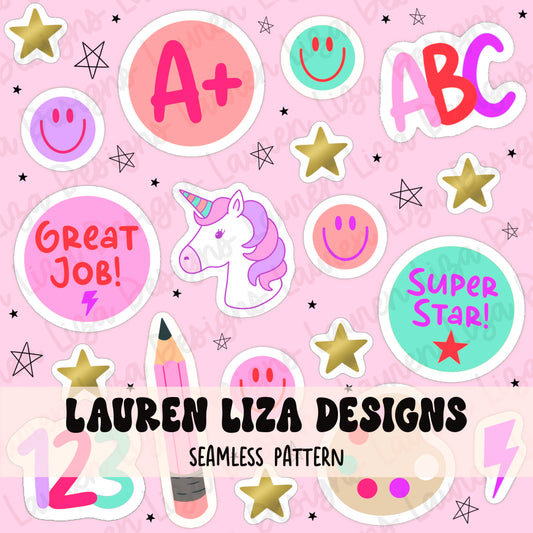 Back to School Sticker Sheet for Girls