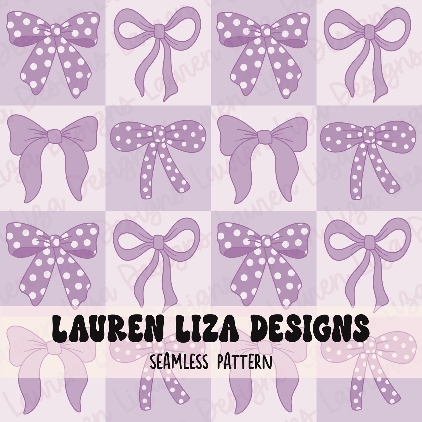 Purple Bows Checkerboard