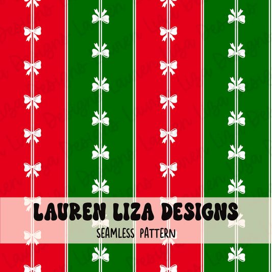 Bow Stripes - Red and Green