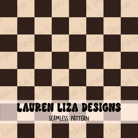Brown and Cream Checkers (Coordinates with Autumn Patchwork with Heart)