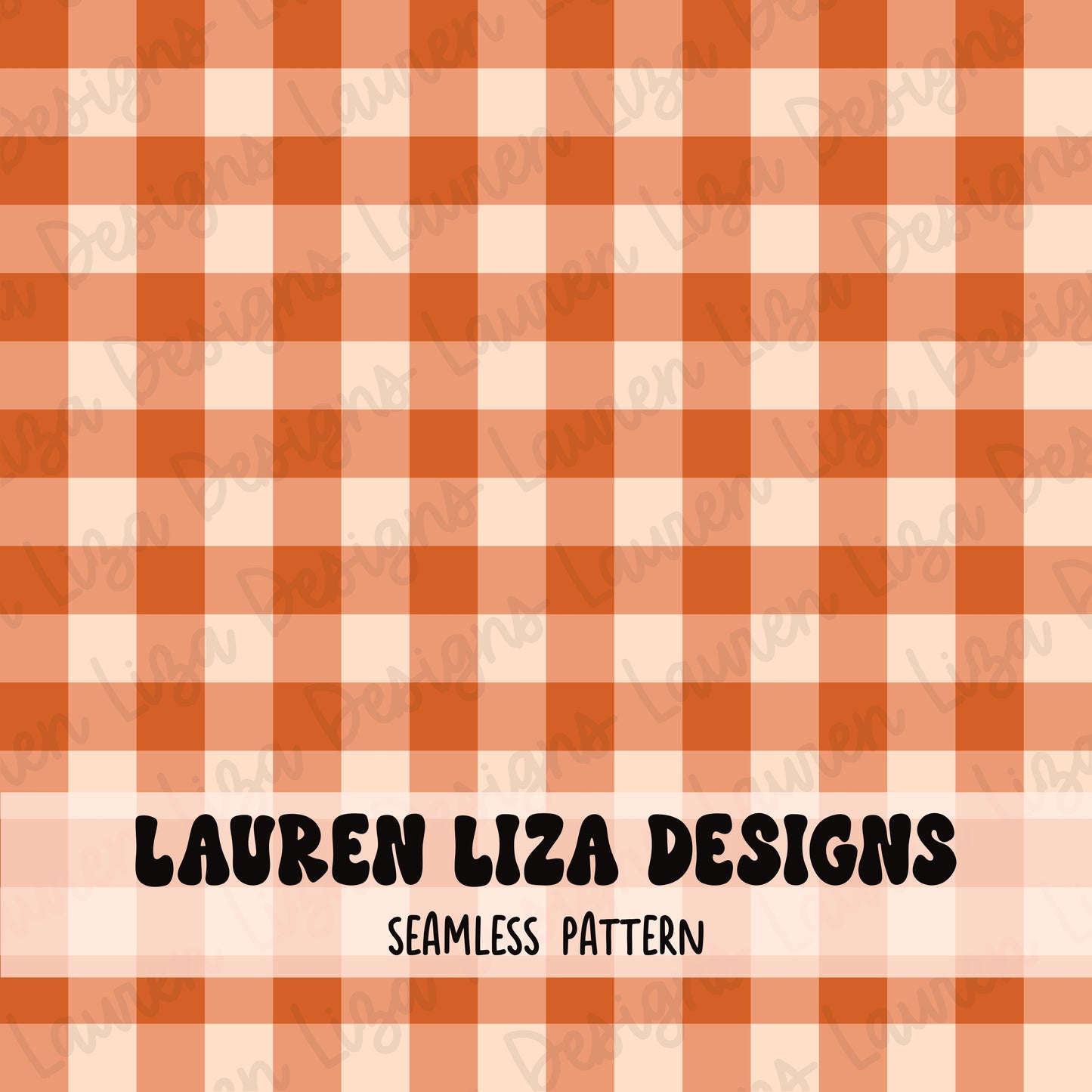 Burnt Orange Gingham (Coordinates with Autumn Wavy Stripes)