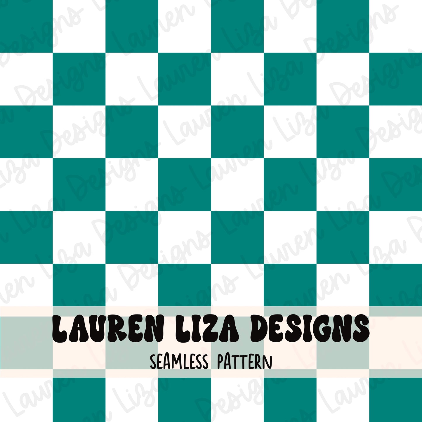 Checkers - Teal and White