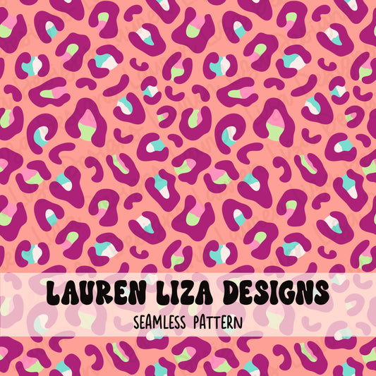 Colorful Leopard Print, Fuchsia