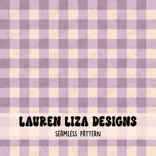 Dusty Purple Gingham (Coordinates with Autumn Wavy Stripes)