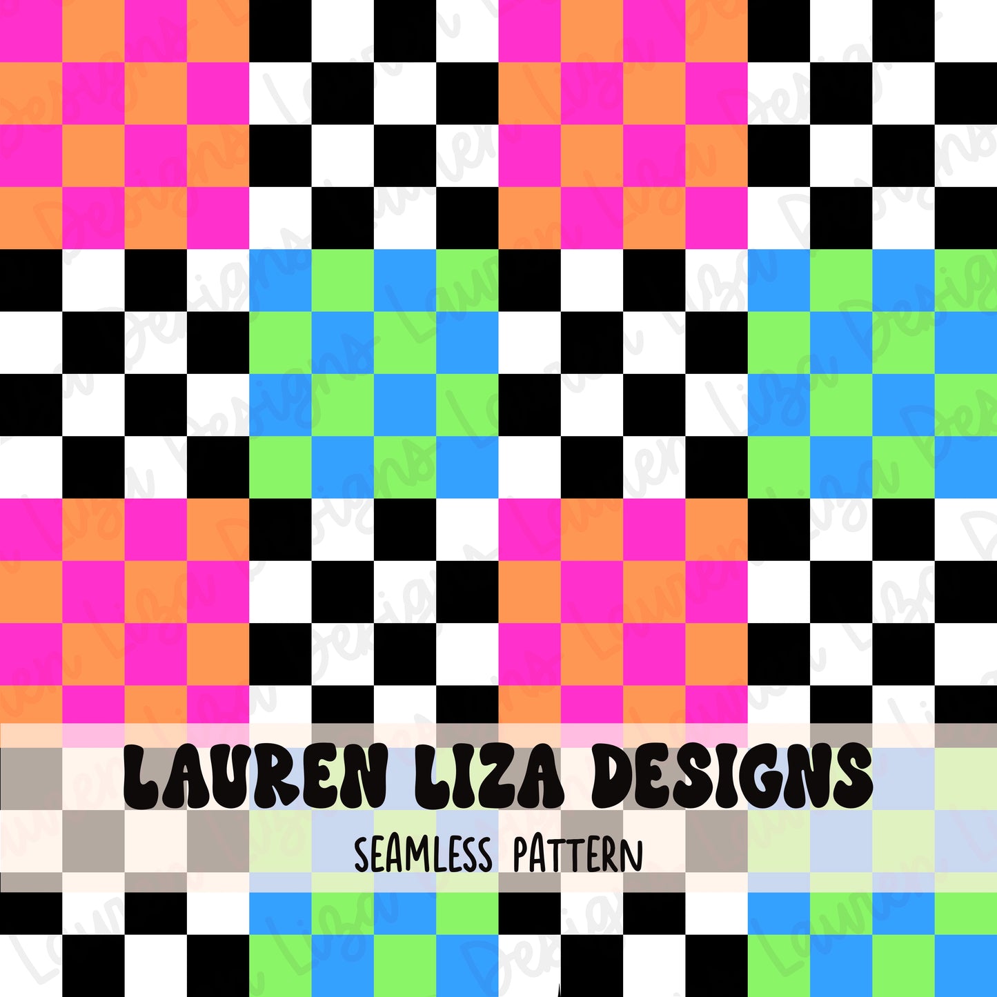 Colorful Neon Checkers
