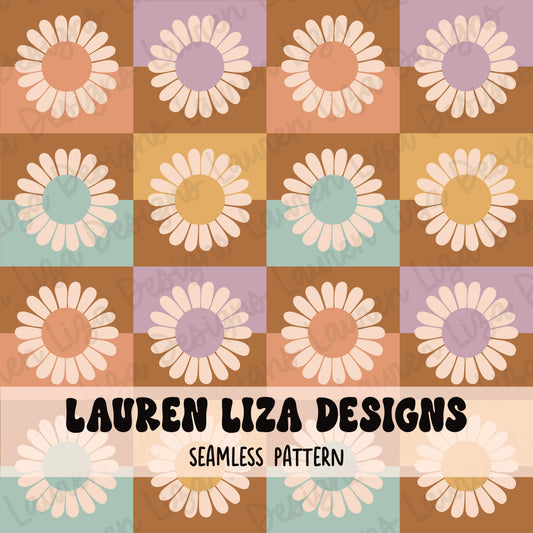 Fall Daisies Checkers