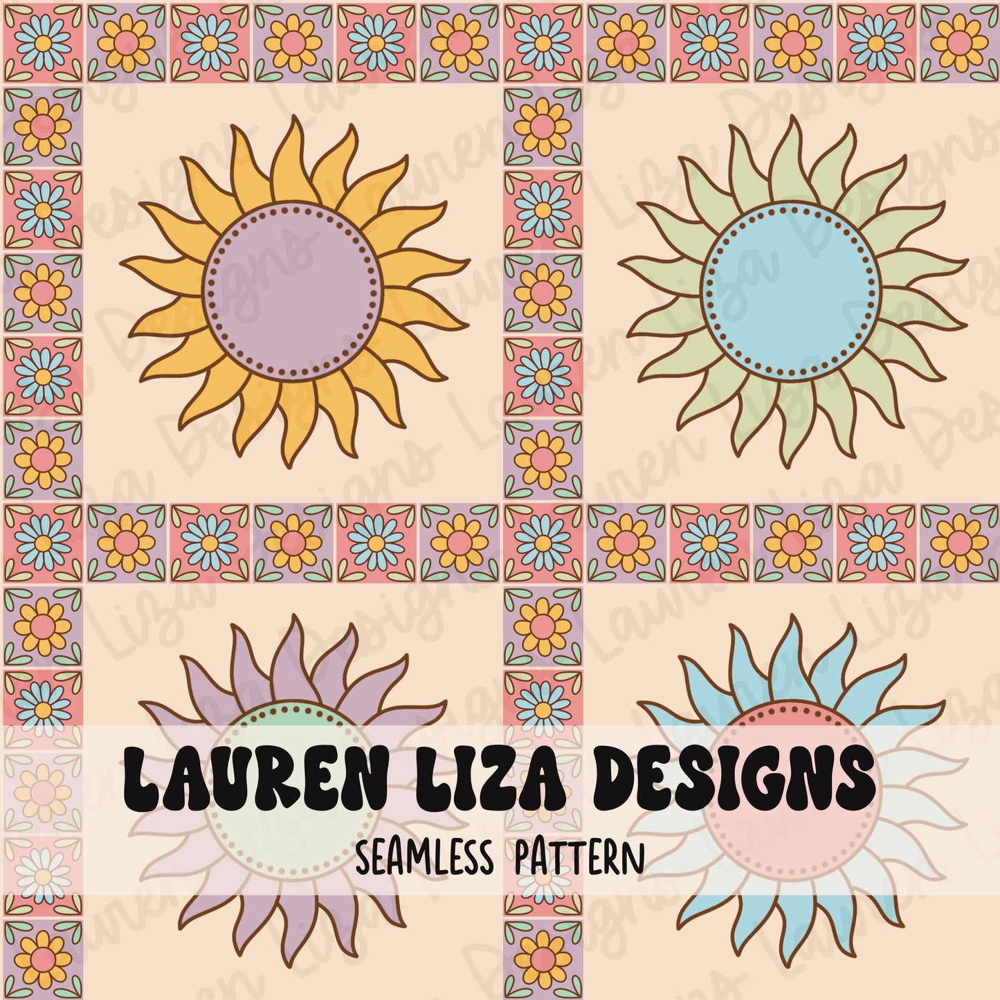 Floral Border Suns