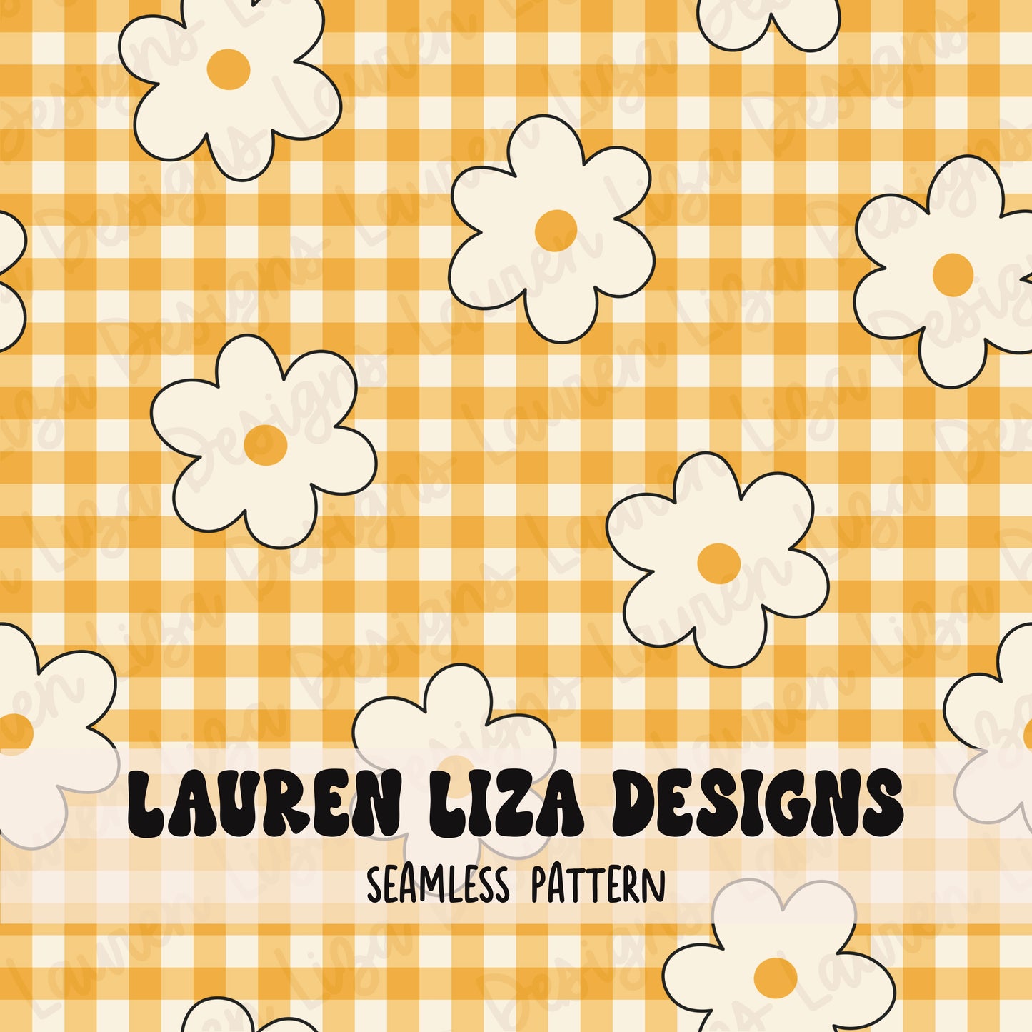 Gingham Daisies - Yellow