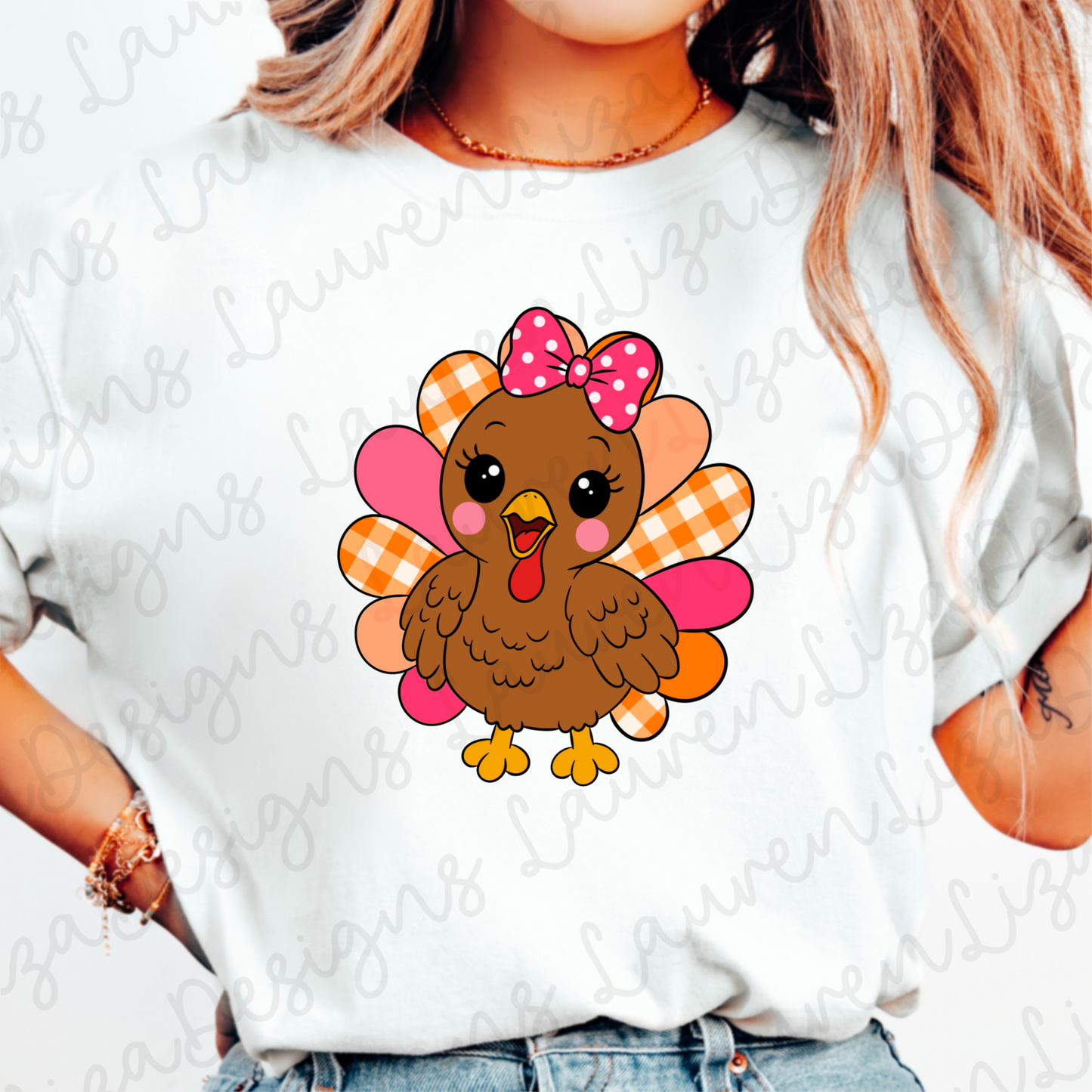 Thanksgiving Girl Turkey PNG (Coordinates with Thanksgiving Girl Turkey Seamless)