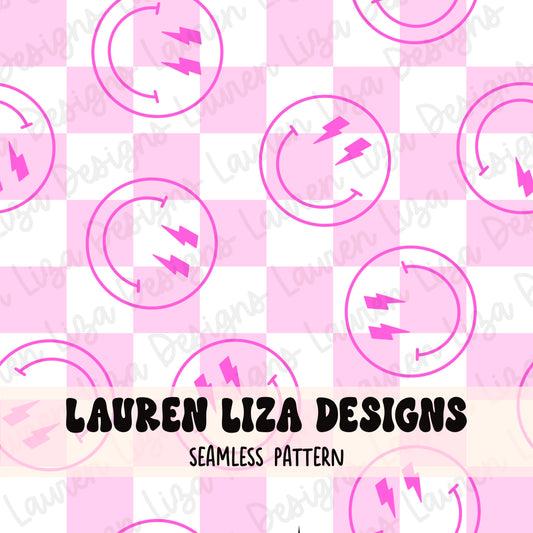 Smiley Checks - Pink