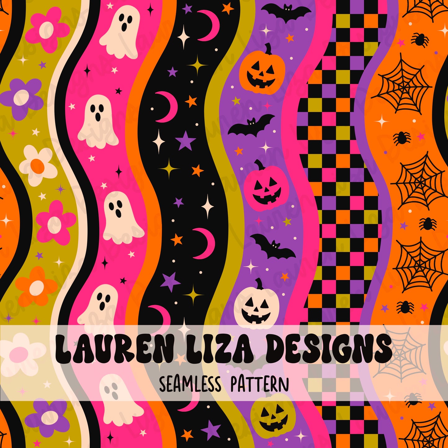 Retro Halloween Wavy Stripes
