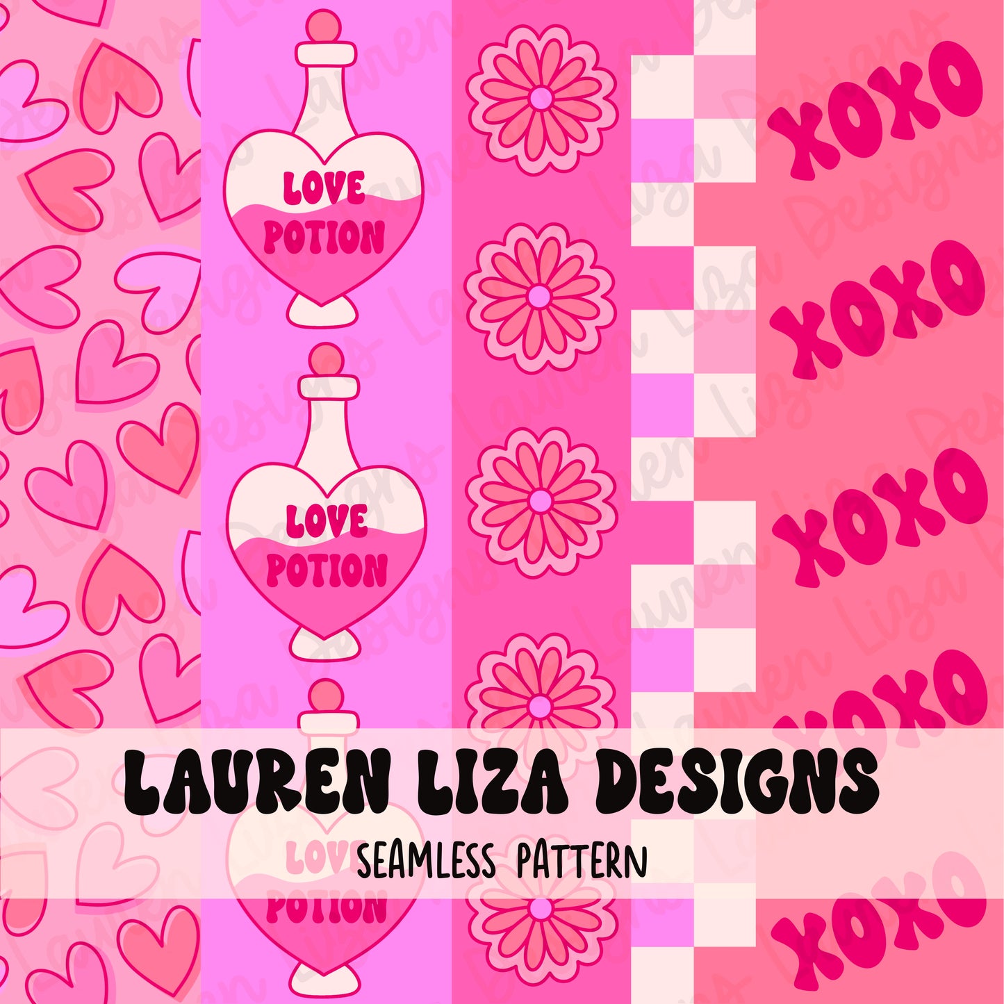 Valentines Stripes - Love Potion, Bright