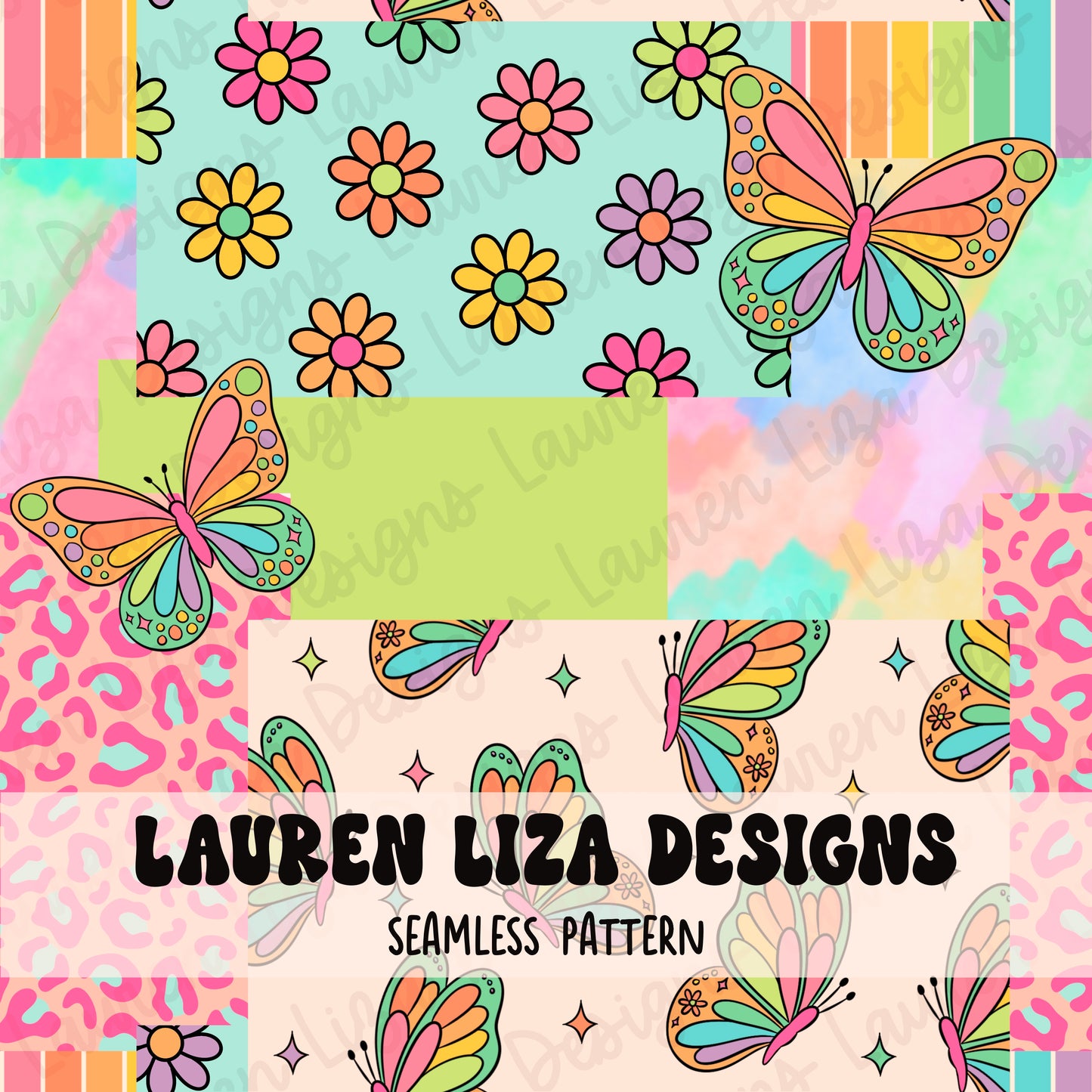 Retro Butterflies Patchwork