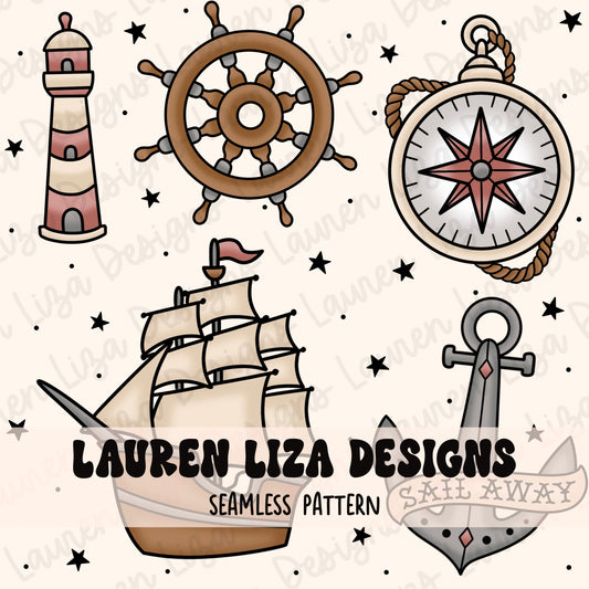 Nautical Tattoo Sheet - Gender Neutral