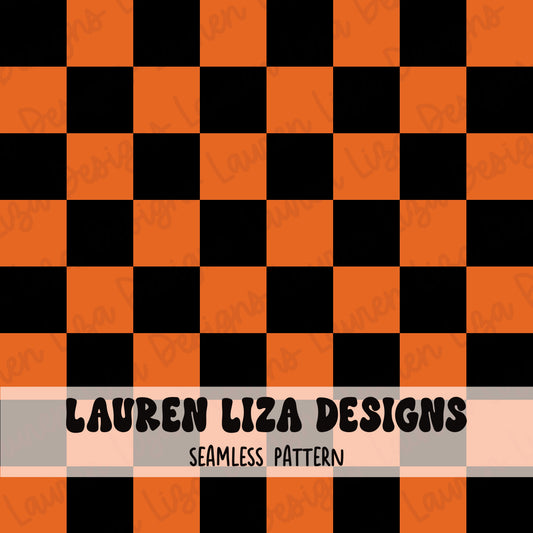 Orange and Black Checkers (Coordinates with Boy Retro Grunge Halloween)