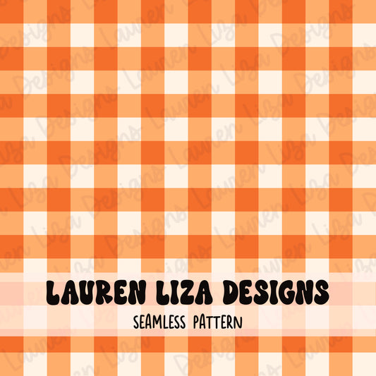 Orange Gingham (Coordinates with Thanksgiving Girl Turkey)