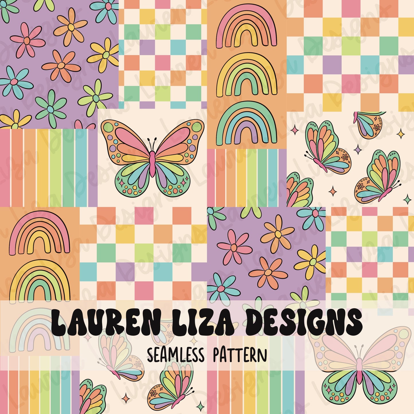 Rainbow Butterfly Patchwork